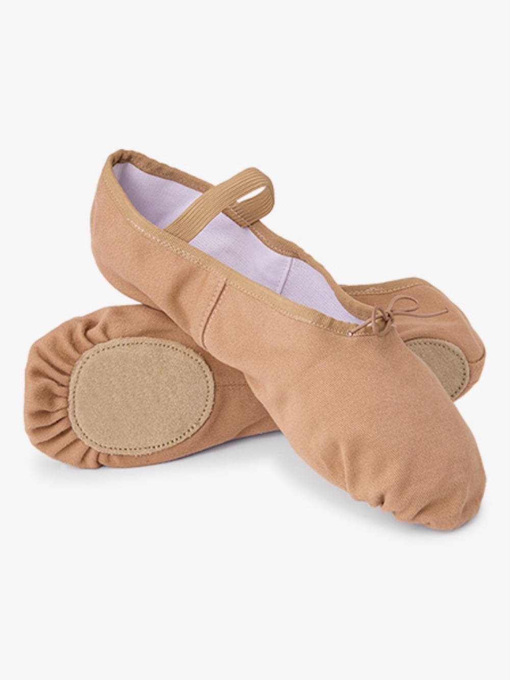 Lot 15 Theatricals Child Canvas Split-Sole Ballet Shoes | Tan Size 10 (T2900C)